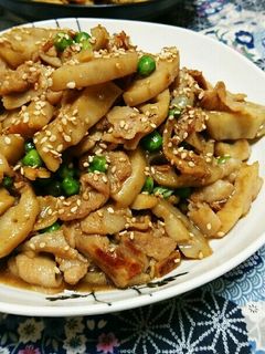 蓮根と豚肉の照り焼き(味噌verも)-レシピのメイン写真