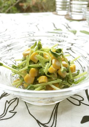 簡単すぎ！豆苗とコーンのサラダ-レシピのメイン写真