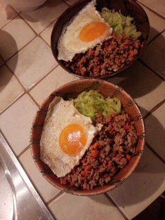 ひき肉の和風ロコモコ丼-レシピのメイン写真
