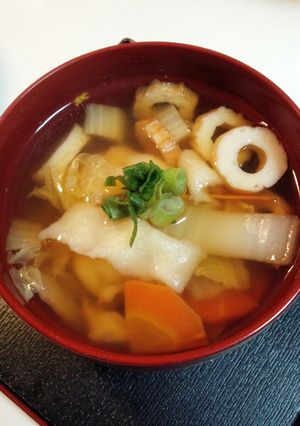 娘とこねて簡単ひっつみ汁！あったまる-レシピのメイン写真