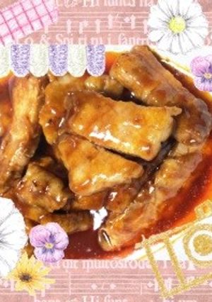 ご飯の友こってり簡単ポークチャップ-レシピのメイン写真