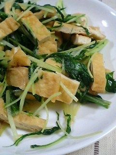 水菜と油揚げのサッと炒め-レシピのメイン写真