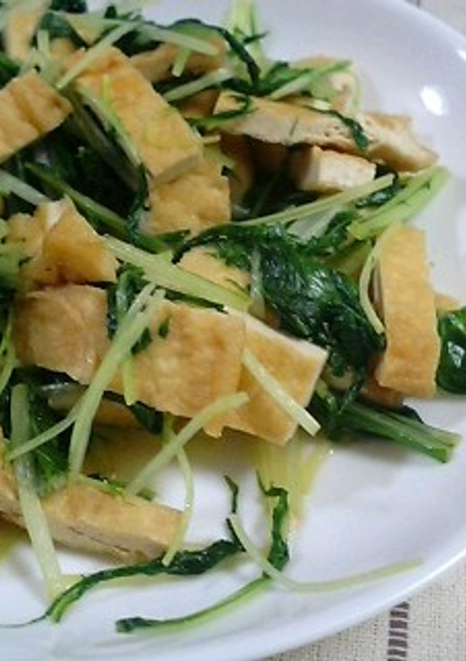 水菜と油揚げのサッと炒め-レシピのメイン写真