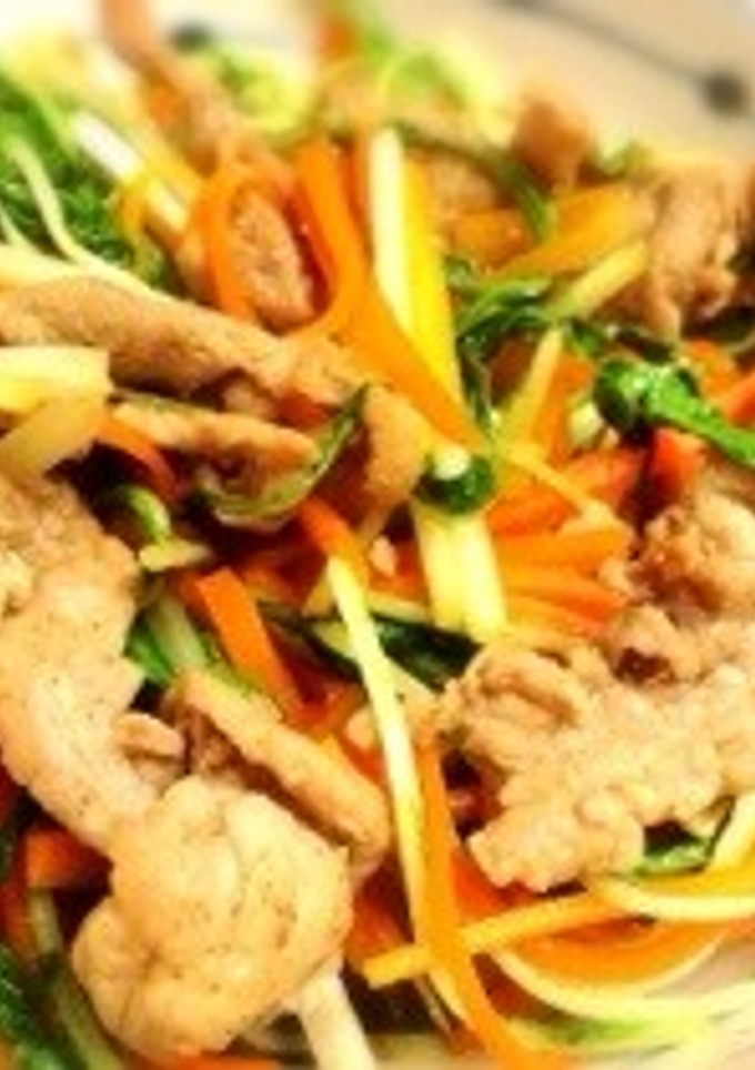 簡単★豚肉と水菜と人参の甘辛炒め-レシピのメイン写真