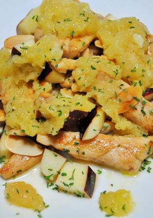 鶏肉とりんごのサラダ風-レシピのメイン写真