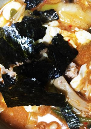 キムチ炒飯の残りで☆熱ウマ雑炊キムチ風味-レシピのメイン写真
