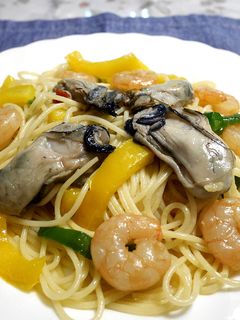うまっ!牡蠣と海老のオイルパスタ-レシピのメイン写真