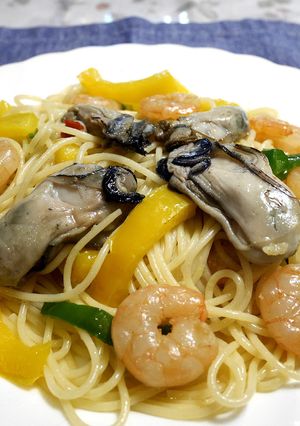 うまっ！牡蠣と海老のオイルパスタ-レシピのメイン写真