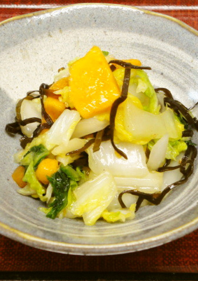 柿と白菜と塩昆布の切り漬け-レシピのメイン写真