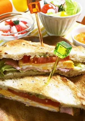 朝ご飯♪ライ麦食パンde簡単ホットサンド-レシピのメイン写真