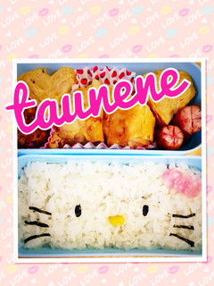 手抜きキティちゃんキャラ弁当-レシピのメイン写真