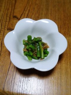 春菊の茎なめたけ和え-レシピのメイン写真