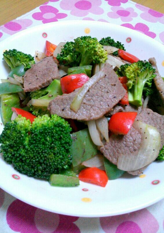 牛肉と彩り野菜の簡単炒め-レシピのメイン写真