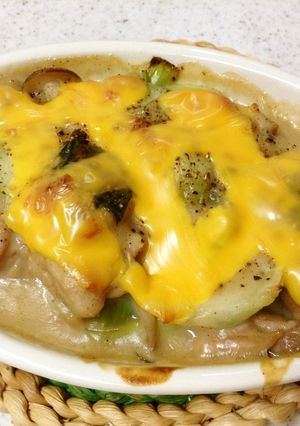 ♥長芋と青梗菜のシャキシャキグラタン-レシピのメイン写真