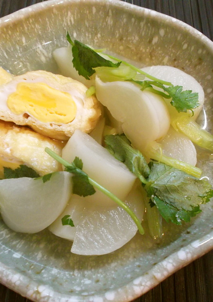 かぶと卵巾着の白だし煮-レシピのメイン写真