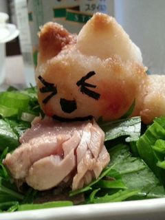 大根おろしアート ネコまっしぐら鰹タタキ-レシピのメイン写真