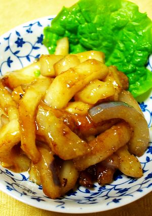 コッテリ甘辛☆あけびの皮の味噌炒め-レシピのメイン写真
