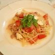 チーズと完熟トマトの簡単冷たいパスタ