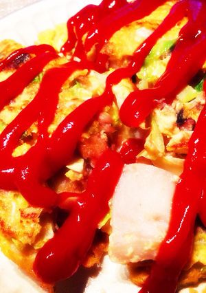 キャベツ大量消費！ツナタコ洋風お好み焼-レシピのメイン写真