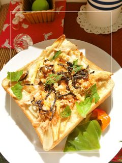 ツナごぼうの胡麻塩昆布和トースト-レシピのメイン写真