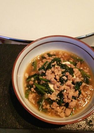 豚ミンチとほうれん草のあんかけ豆腐-レシピのメイン写真