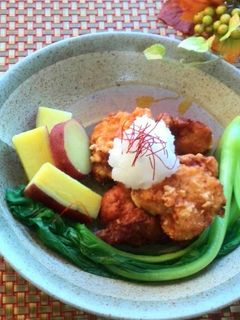 白だしスープで食べる唐揚げ!-レシピのメイン写真