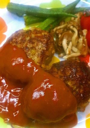 オーブンで焼き上げるジューシーハンバーグ-レシピのメイン写真
