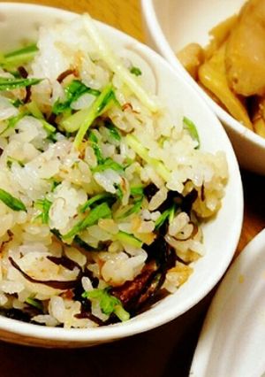 水菜と塩昆布の混ぜご飯-レシピのメイン写真