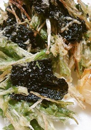 海苔と水菜がスナックみたいな、かき揚げ-レシピのメイン写真