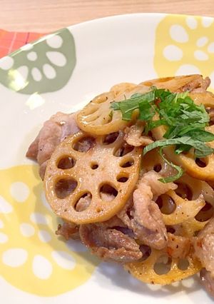 簡単★レンコンと豚肉の甘辛炒め-レシピのメイン写真