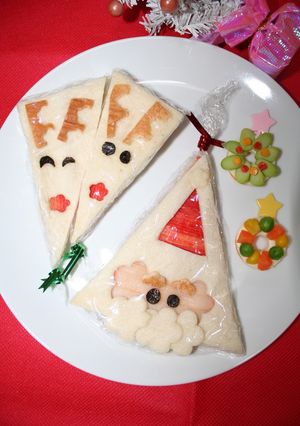 クリスマスに♡サンタとトナカイサンド-レシピのメイン写真