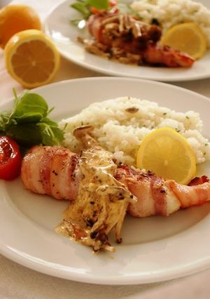 タラのベーコン巻ききのこクリームソース-レシピのメイン写真