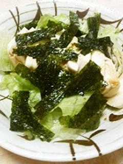 レタス・豆腐➕海苔・乗りサラダ-レシピのメイン写真