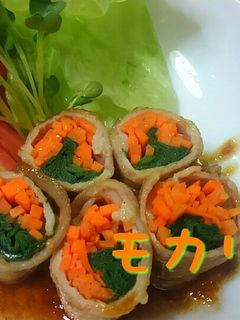 豚バラで野菜くるくる☆しょうが焼き♪-レシピのメイン写真