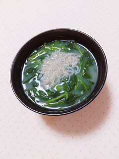 ほうれん草とちりめんじゃこのお味噌汁❀-レシピのメイン写真