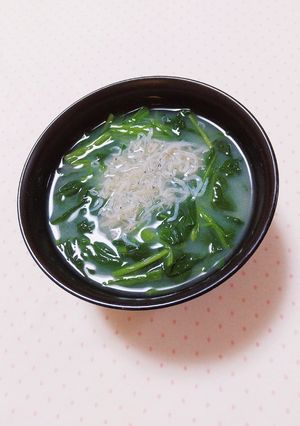 ほうれん草とちりめんじゃこのお味噌汁❀-レシピのメイン写真