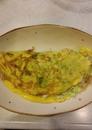 納豆・チーズ入りキャベツのオムレツ-レシピのメイン写真