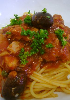 ツナのトマトソースパスタ-レシピのメイン写真