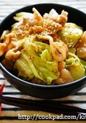 アレンジ丼☆豚肉とキャベツのごまみそ丼-レシピのメイン写真