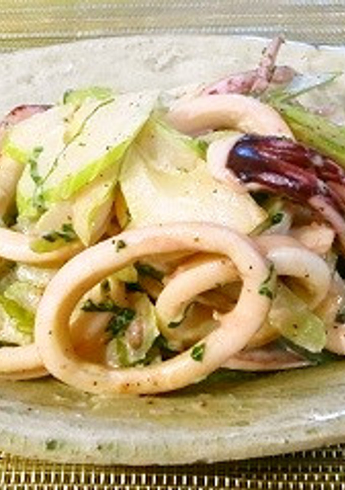 イカとセロリのこくマヨ炒め-レシピのメイン写真