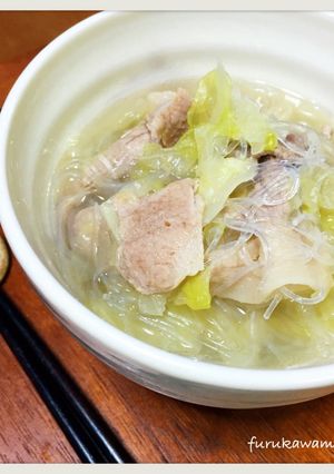 豚こまとキャベツの春雨スープ-レシピのメイン写真