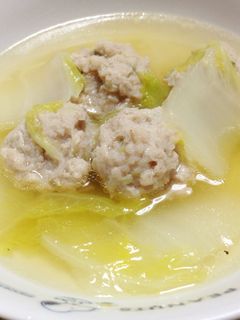 簡単*白菜と鶏つくねの鶏ガラスープ-レシピのメイン写真