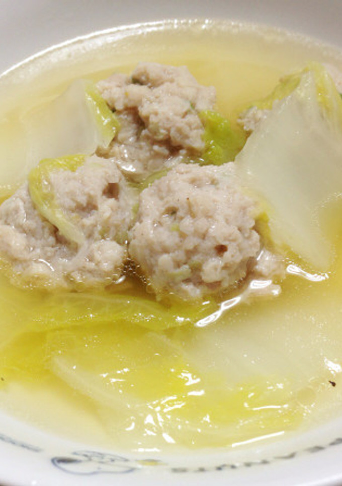 簡単＊白菜と鶏つくねの鶏ガラスープ-レシピのメイン写真