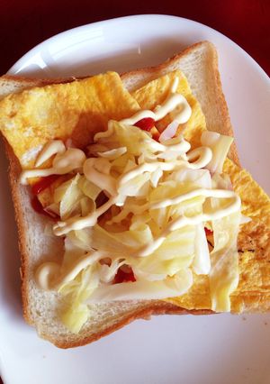 ツナ無しでもツナ風味の卵キャベツサンド-レシピのメイン写真