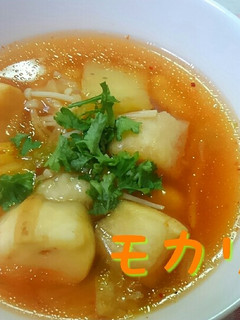 鶏むね☆キムチとお麩のあったかスープ♪-レシピのメイン写真