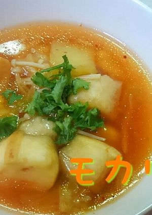 鶏むね☆キムチとお麩のあったかスープ♪-レシピのメイン写真