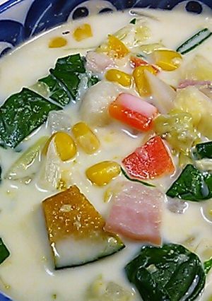 野菜ゴロゴロ◇コーンクリームスープ-レシピのメイン写真