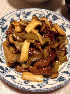 牛唐揚げとキノコの甘辛炒め-レシピのメイン写真