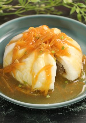 レンジで簡単！肉まんのからし餡掛け-レシピのメイン写真