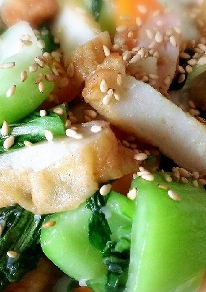 青梗菜とさつま揚げの塩麹炒め-レシピのメイン写真